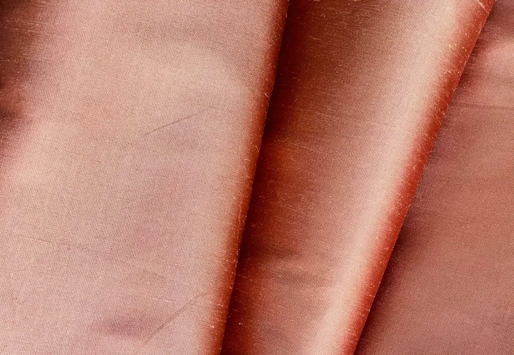 Iridescent Copper Crisp Silk Shantung