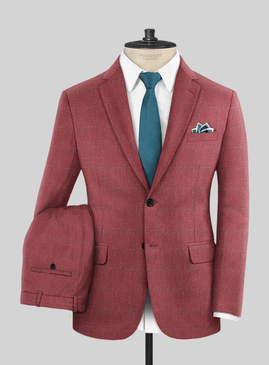 Italian Murano Radon Pink Wool Linen Silk Suit