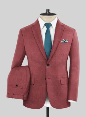 Italian Murano Radon Pink Wool Linen Silk Suit