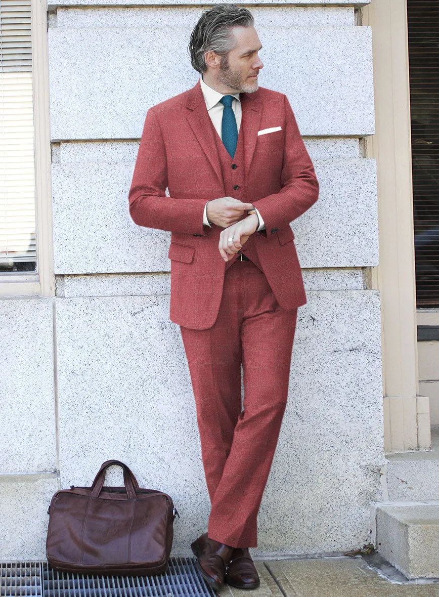 Italian Murano Radon Pink Wool Linen Silk Suit