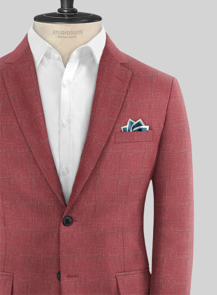 Italian Murano Radon Pink Wool Linen Silk Suit