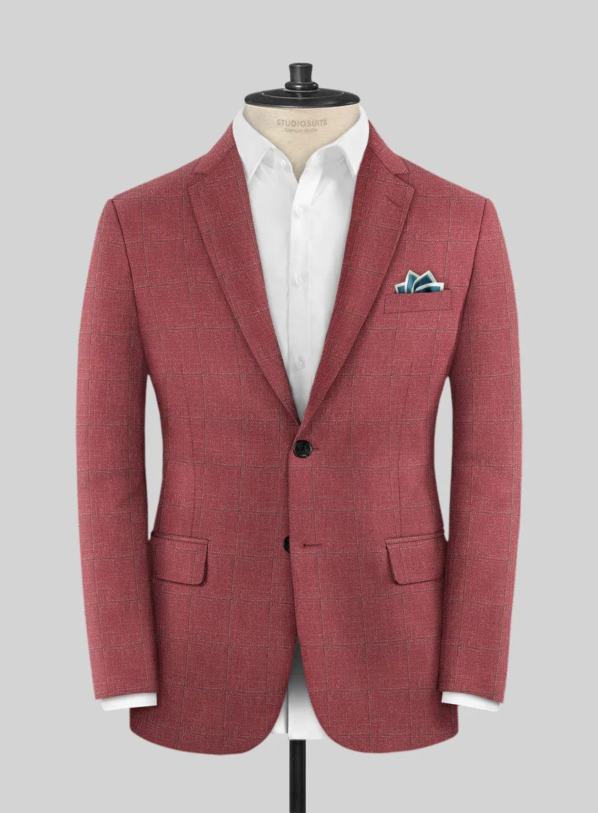 Italian Murano Radon Pink Wool Linen Silk Suit