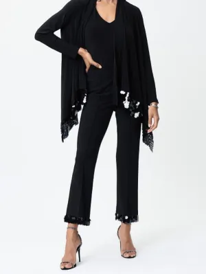 Joseph Ribkoff T Black Sequin Detail Trousers 224290 11