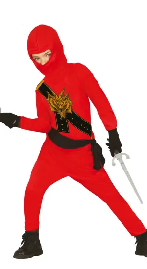 Kids Ninja Samurai Warrior Assassin Boys Halloween Fancy Dress Costume