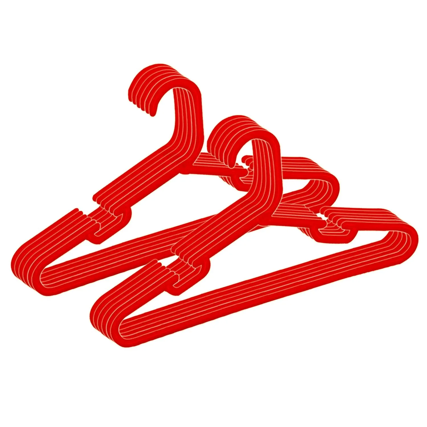 Kuber Industries Plastic 12 Pcs Baby Hanger Set for Wardrobe (Red)-CTKTC25967