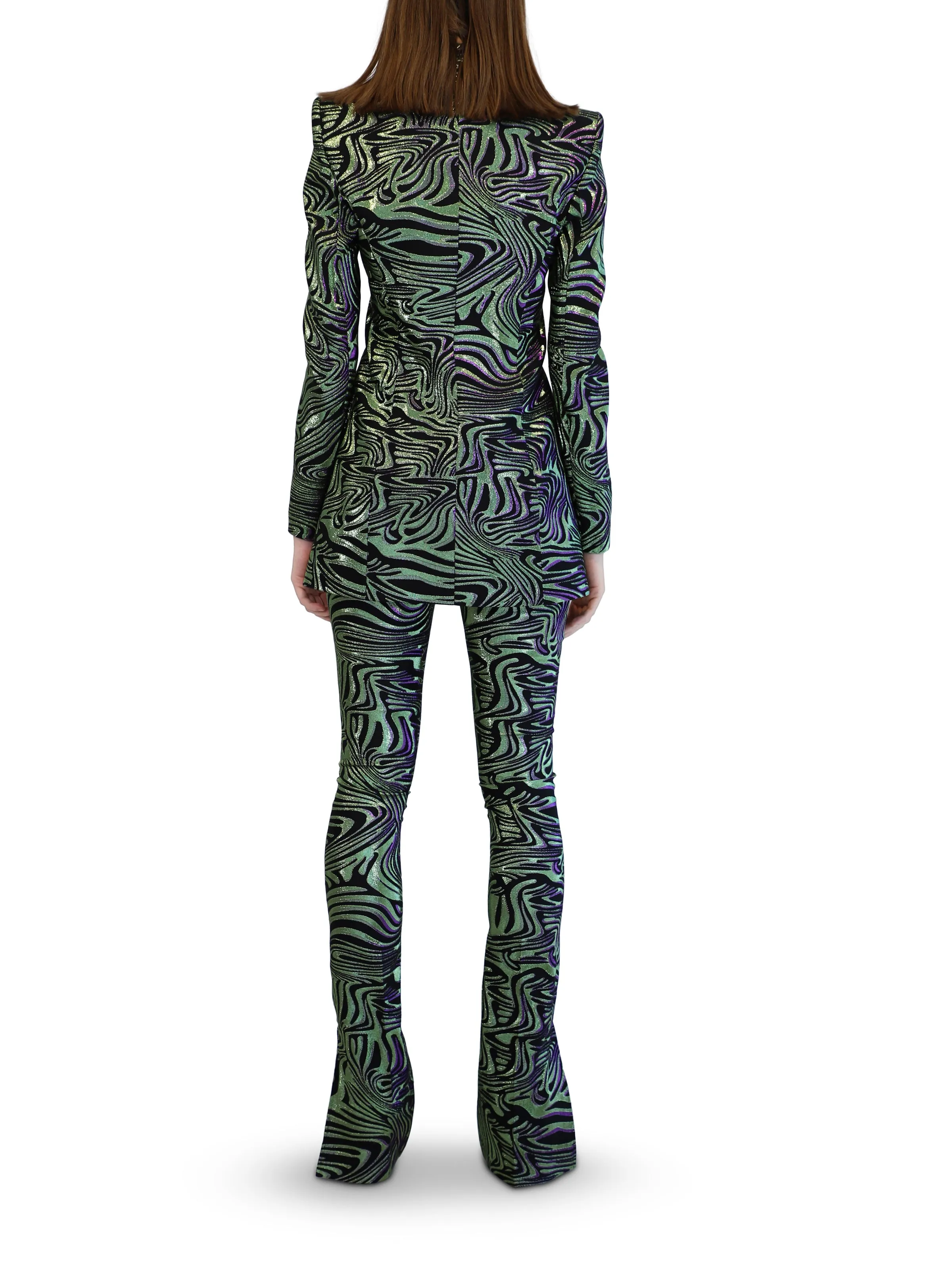 Neon Green Single BreastedAnimalier Blazer
