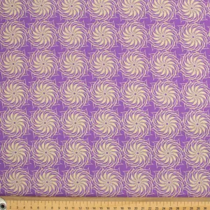 Old World Purple Collection #12 Cream Fan Spiral Floral on Purple Cotton Prints
