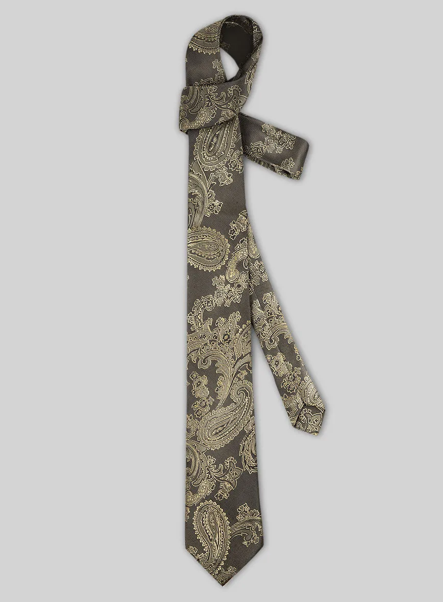 Paisley Seaweed Green Satin Tie