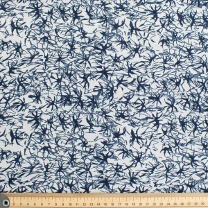 Quilter's Own Indigo Leaf on White Cotton Prints