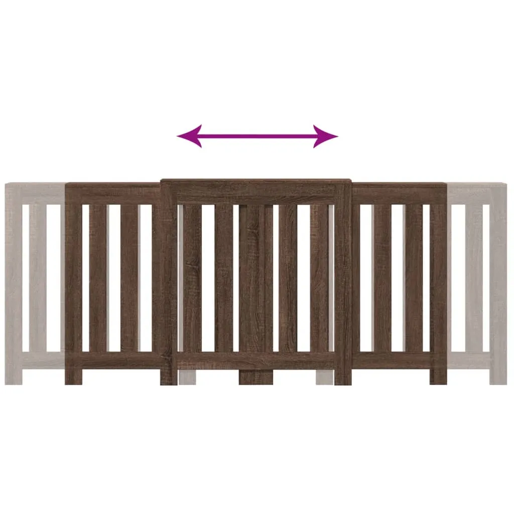 Radiator Cover Brown Oak 205x21.5x83.5 cm Engineered Wood