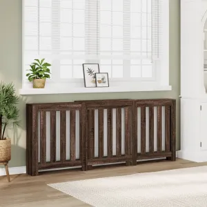 Radiator Cover Brown Oak 205x21.5x83.5 cm Engineered Wood