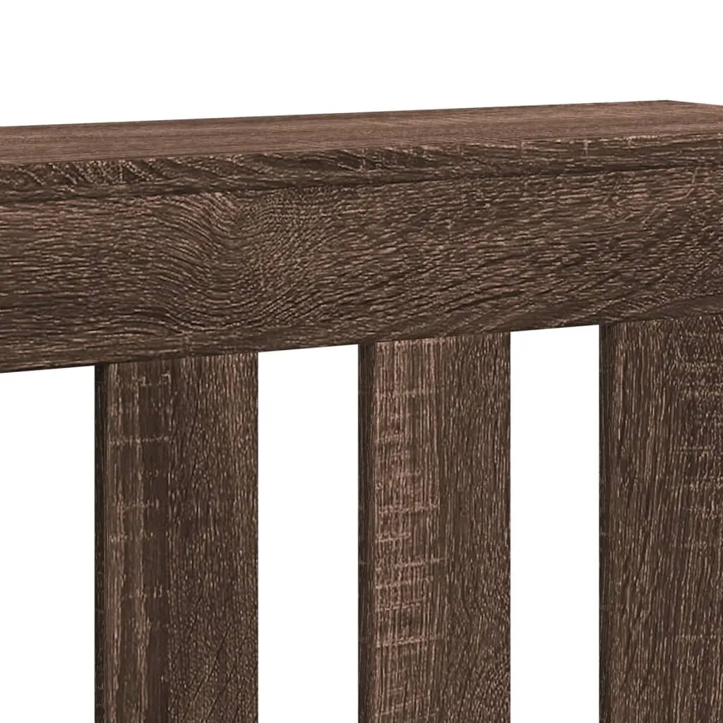 Radiator Cover Brown Oak 205x21.5x83.5 cm Engineered Wood