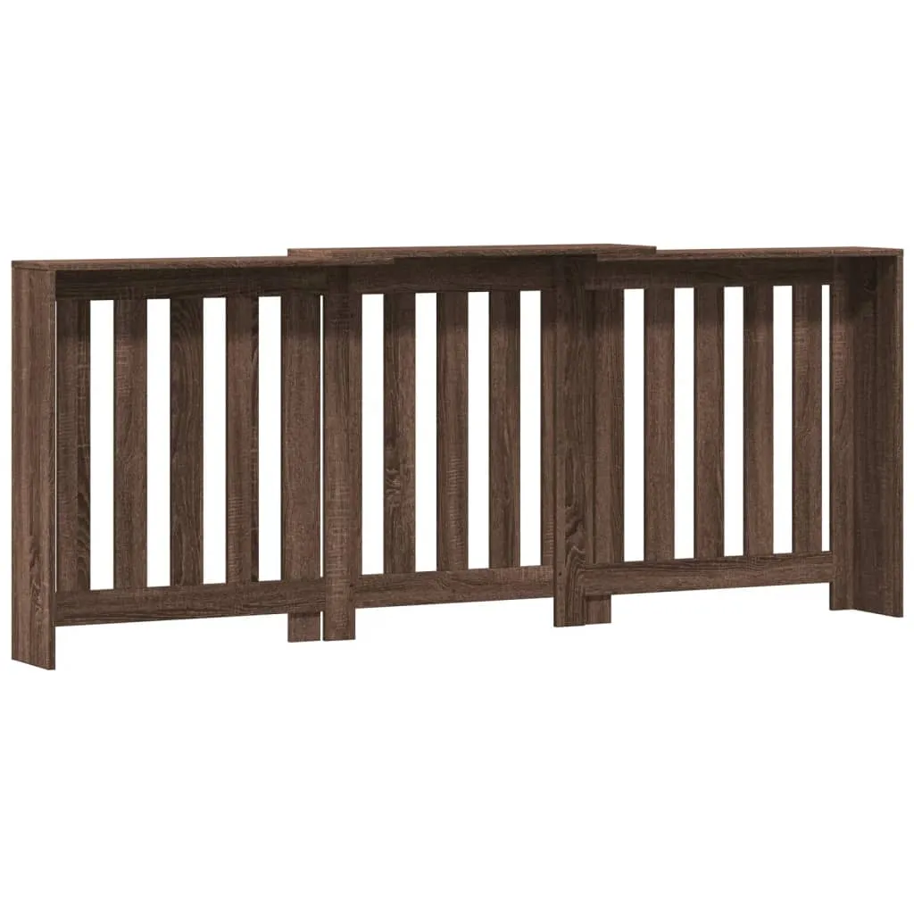 Radiator Cover Brown Oak 205x21.5x83.5 cm Engineered Wood
