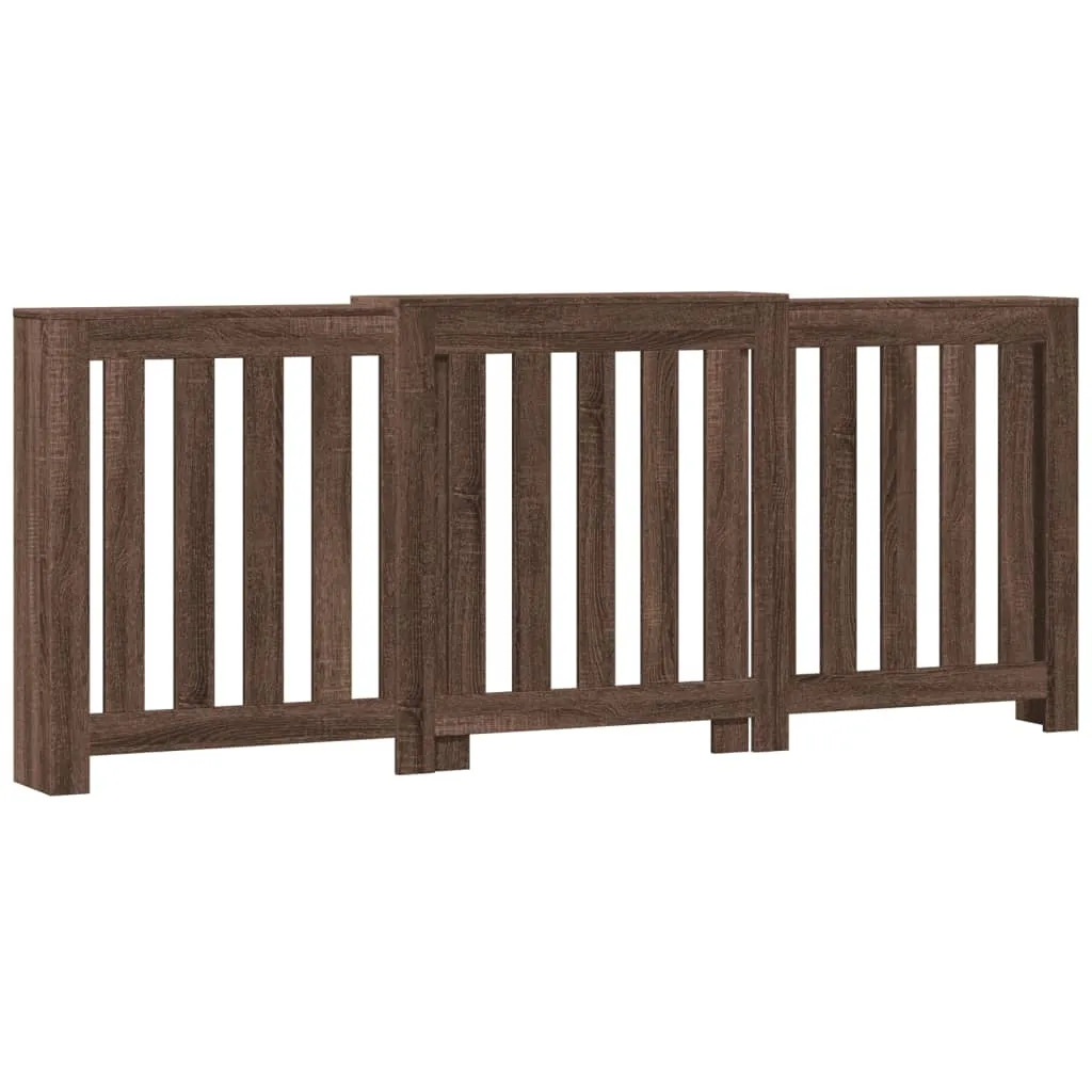 Radiator Cover Brown Oak 205x21.5x83.5 cm Engineered Wood