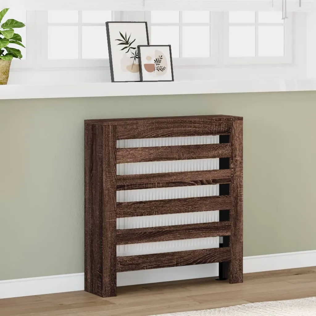Radiator Cover Brown Oak 78x20x82 cm Engineered Wood