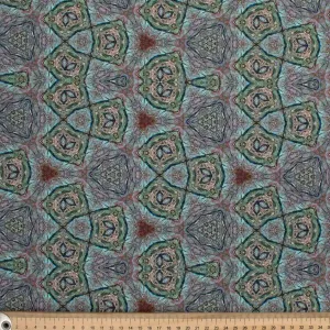 Retro Series Kaleidoscope Green Cotton Prints