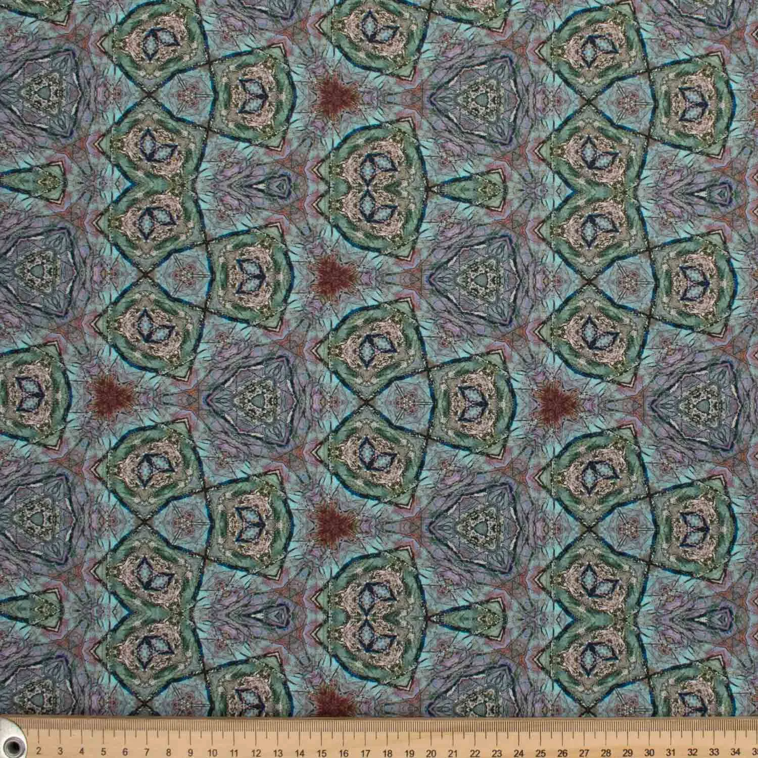 Retro Series Kaleidoscope Green Cotton Prints