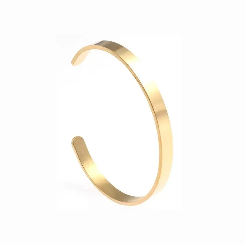 Retro Side Engraved Letter Square Open Bracelet Men and Women Couple Cuff Bracelet Fashion Romantic Casual Party Jewelry Gift