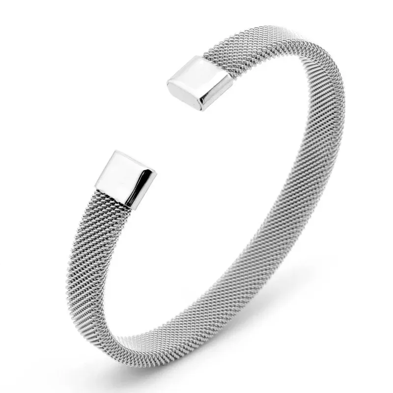 Retro Side Engraved Letter Square Open Bracelet Men and Women Couple Cuff Bracelet Fashion Romantic Casual Party Jewelry Gift