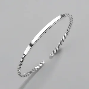 Retro Side Engraved Letter Square Open Bracelet Men and Women Couple Cuff Bracelet Fashion Romantic Casual Party Jewelry Gift