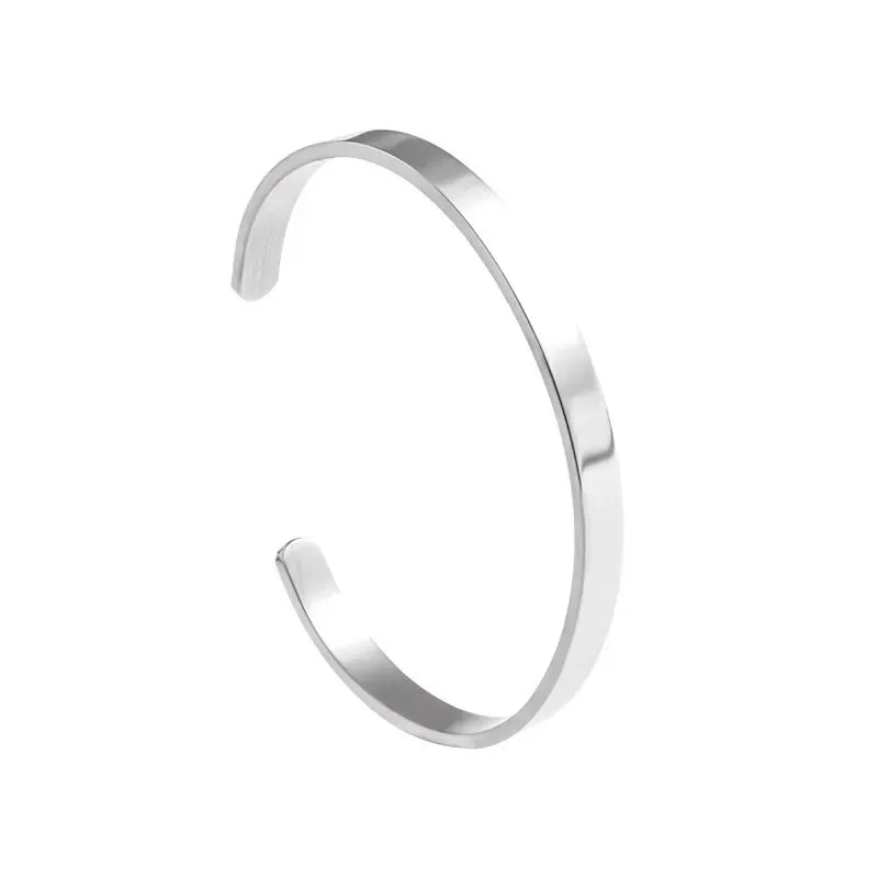 Retro Side Engraved Letter Square Open Bracelet Men and Women Couple Cuff Bracelet Fashion Romantic Casual Party Jewelry Gift
