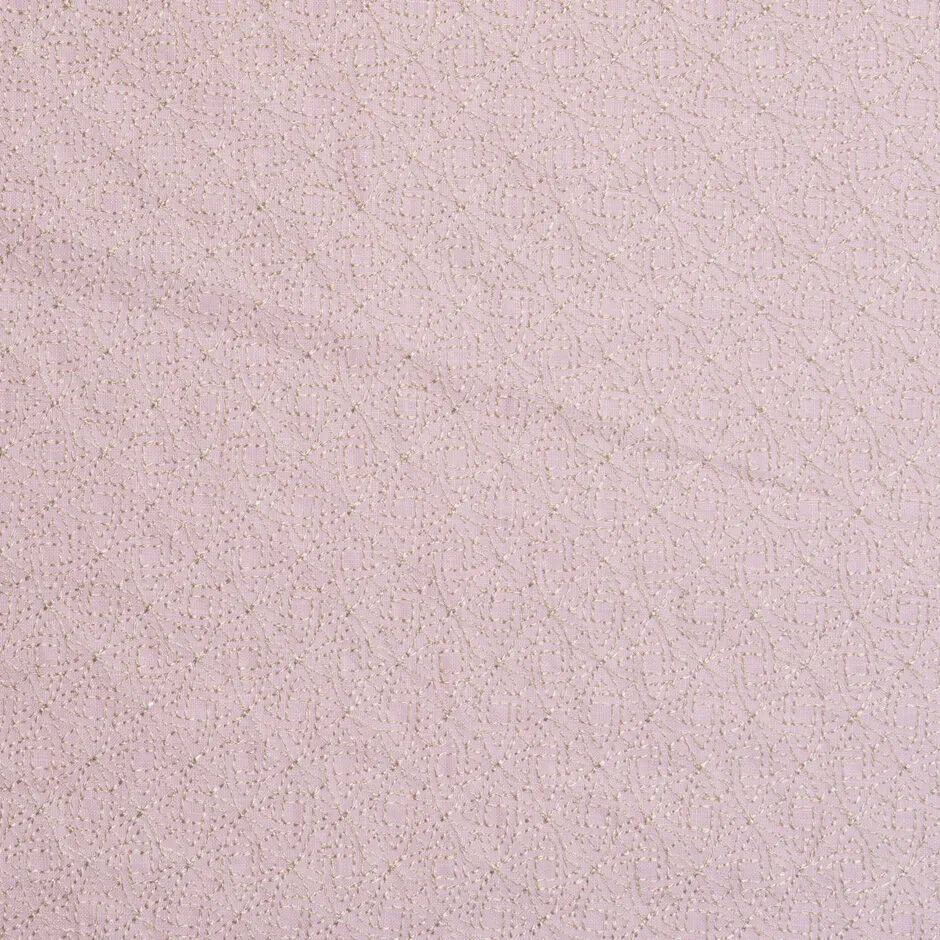 Rose Pink Embroidered Mid Weight Linen