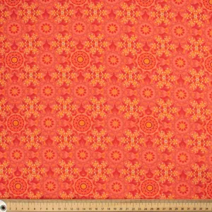 Ruby Red Collection #03 Red Snow Flakes & Circle Cotton Prints