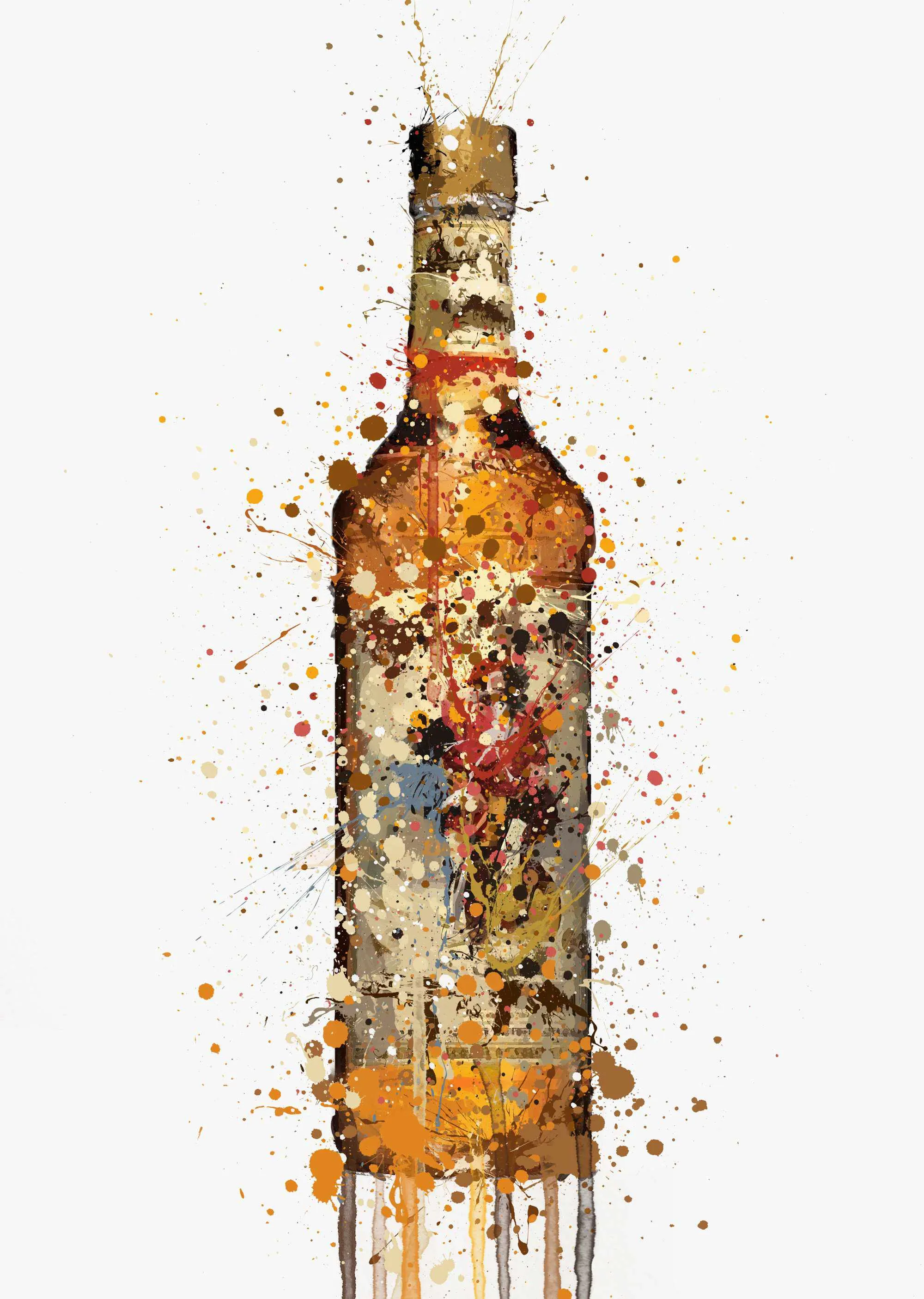 Rum Bottle Wall Art Print 'Desert Island'