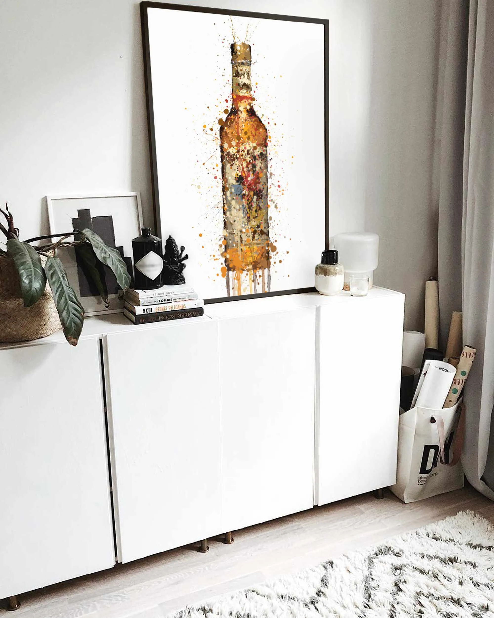 Rum Bottle Wall Art Print 'Desert Island'