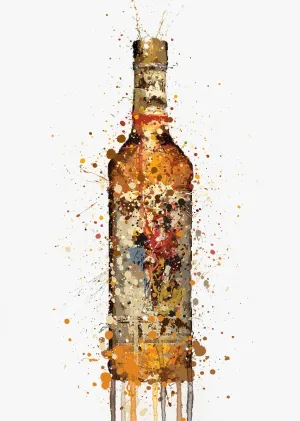 Rum Bottle Wall Art Print 'Desert Island'