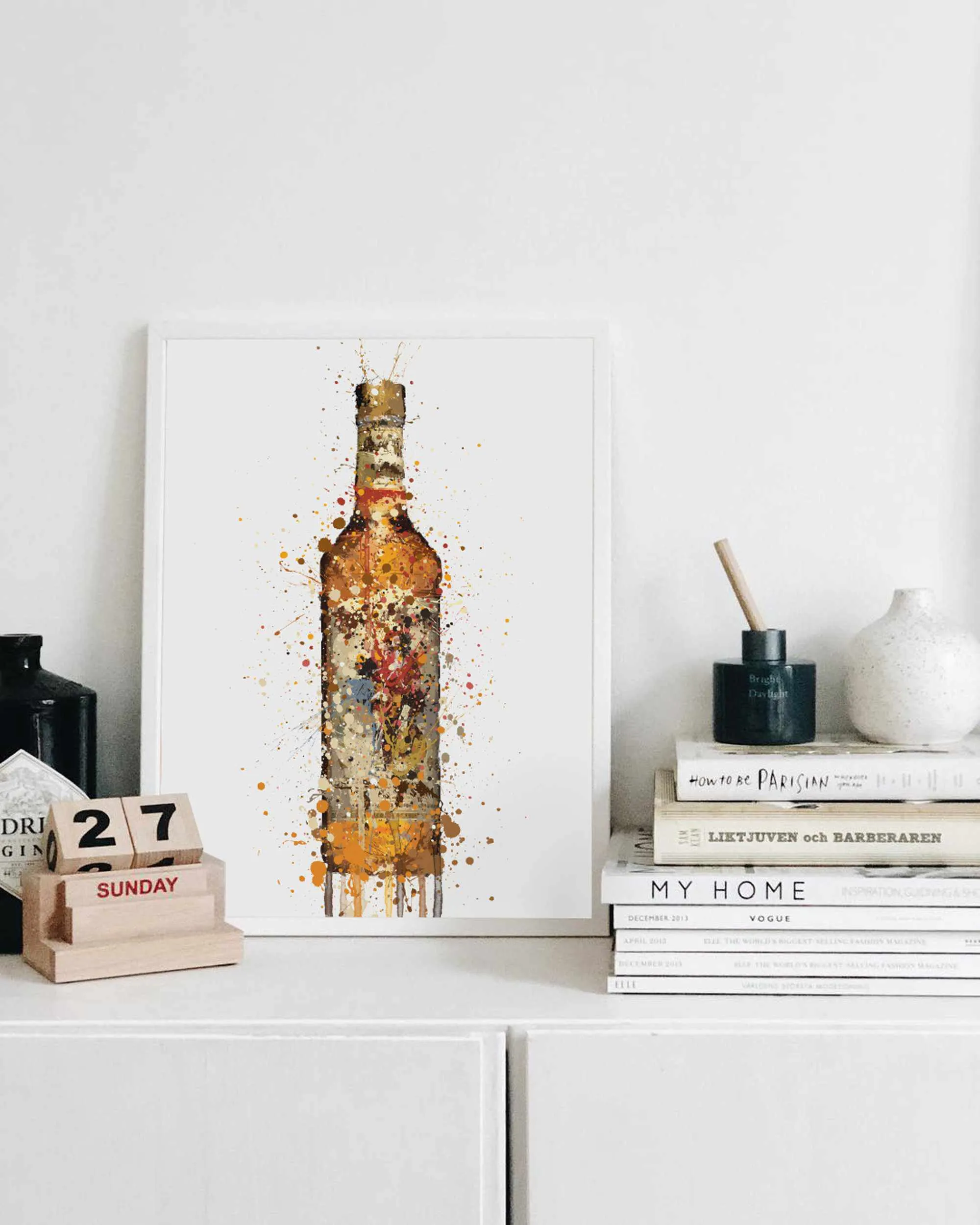 Rum Bottle Wall Art Print 'Desert Island'
