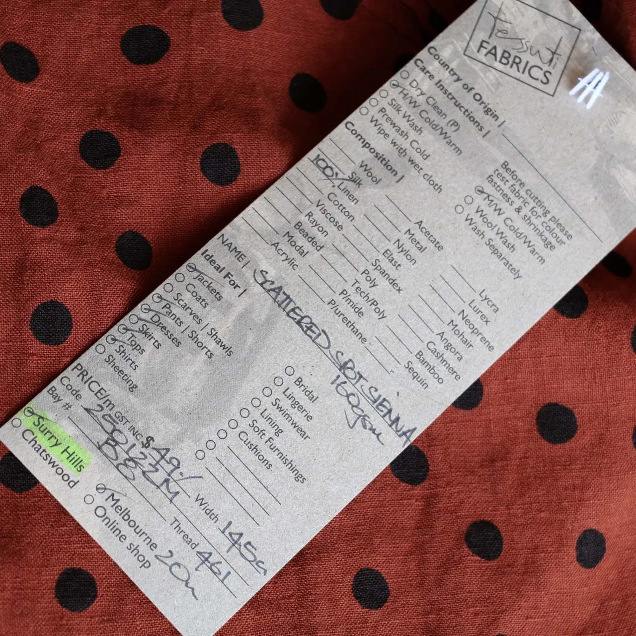 Scattered Spot Sienna Linen