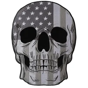 Skull Subdued American Flag Embroidered Iron on Patch
