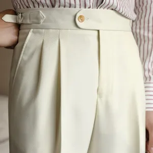 Solid Slim Fit Polyester Trousers