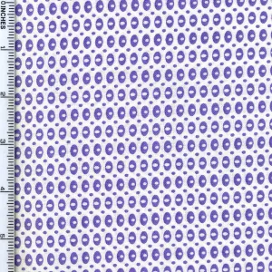 Stof Fabrics Dot Mania-10 Purple on White Cotton Prints