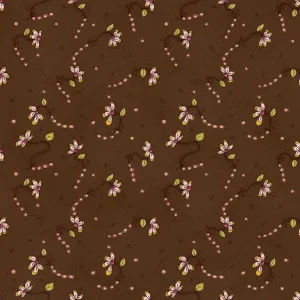 Stof Fabrics La Vie est Belle Vine on Brown-4 Cotton Prints
