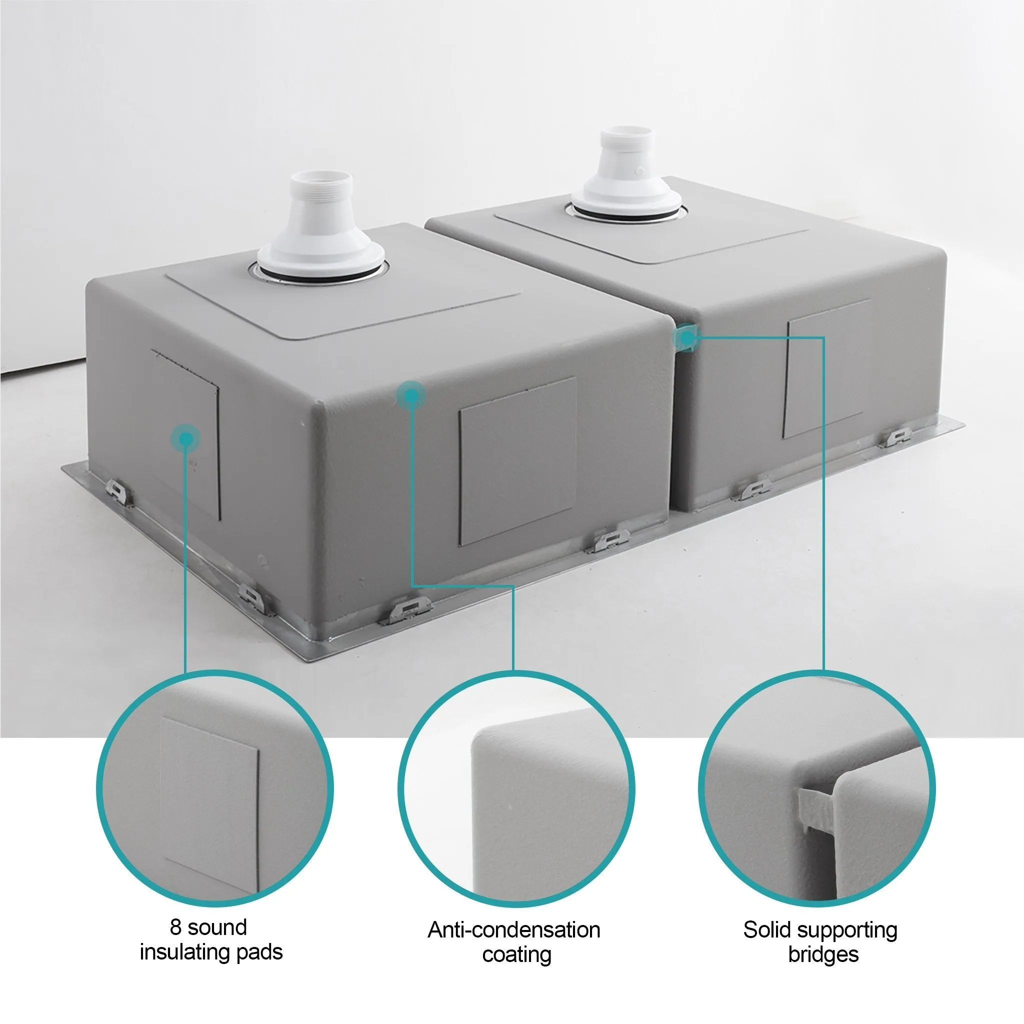ULTIMO 1.5mm 790W x 450D Double Bowl Sink - SSD7945D