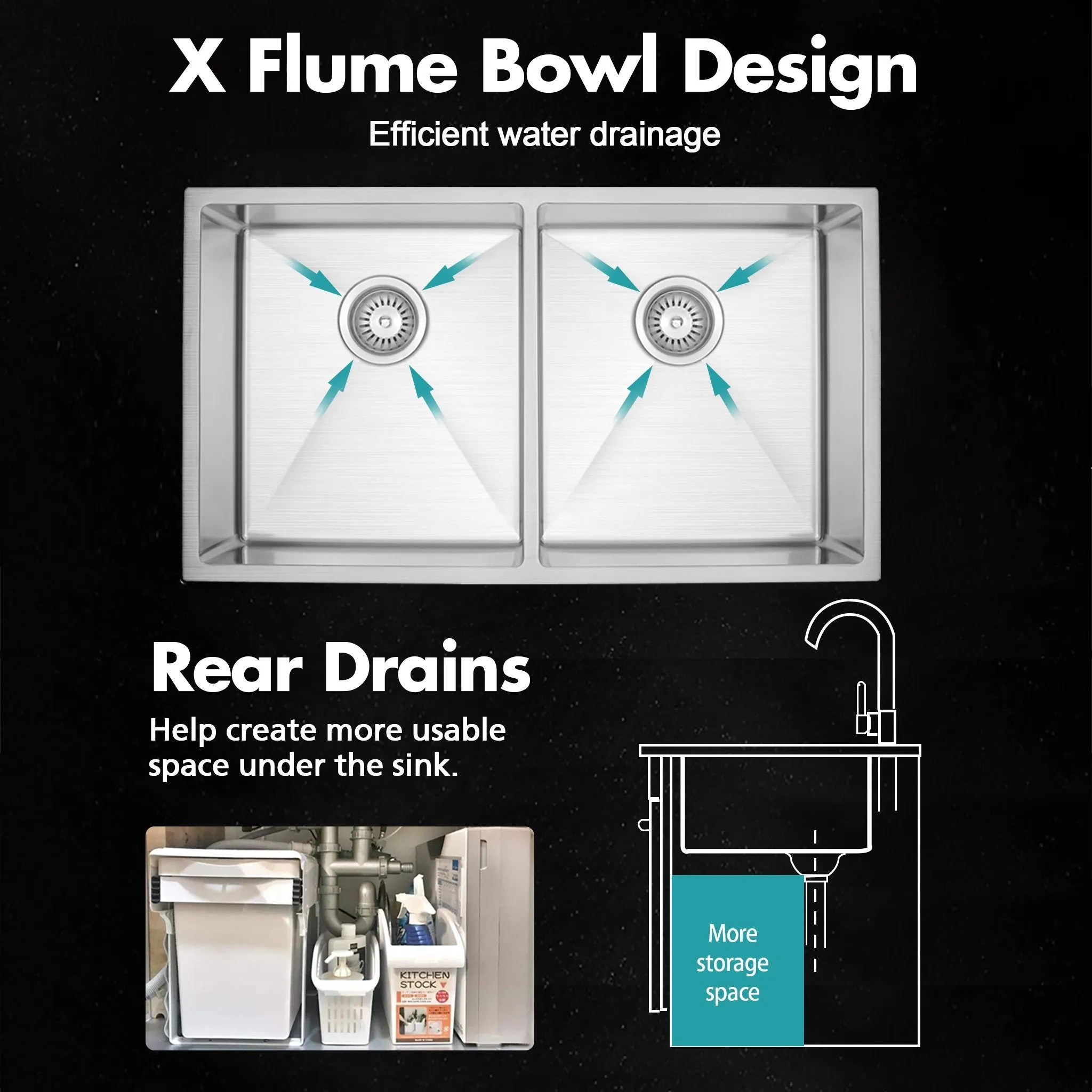 ULTIMO 1.5mm 790W x 450D Double Bowl Sink - SSD7945D