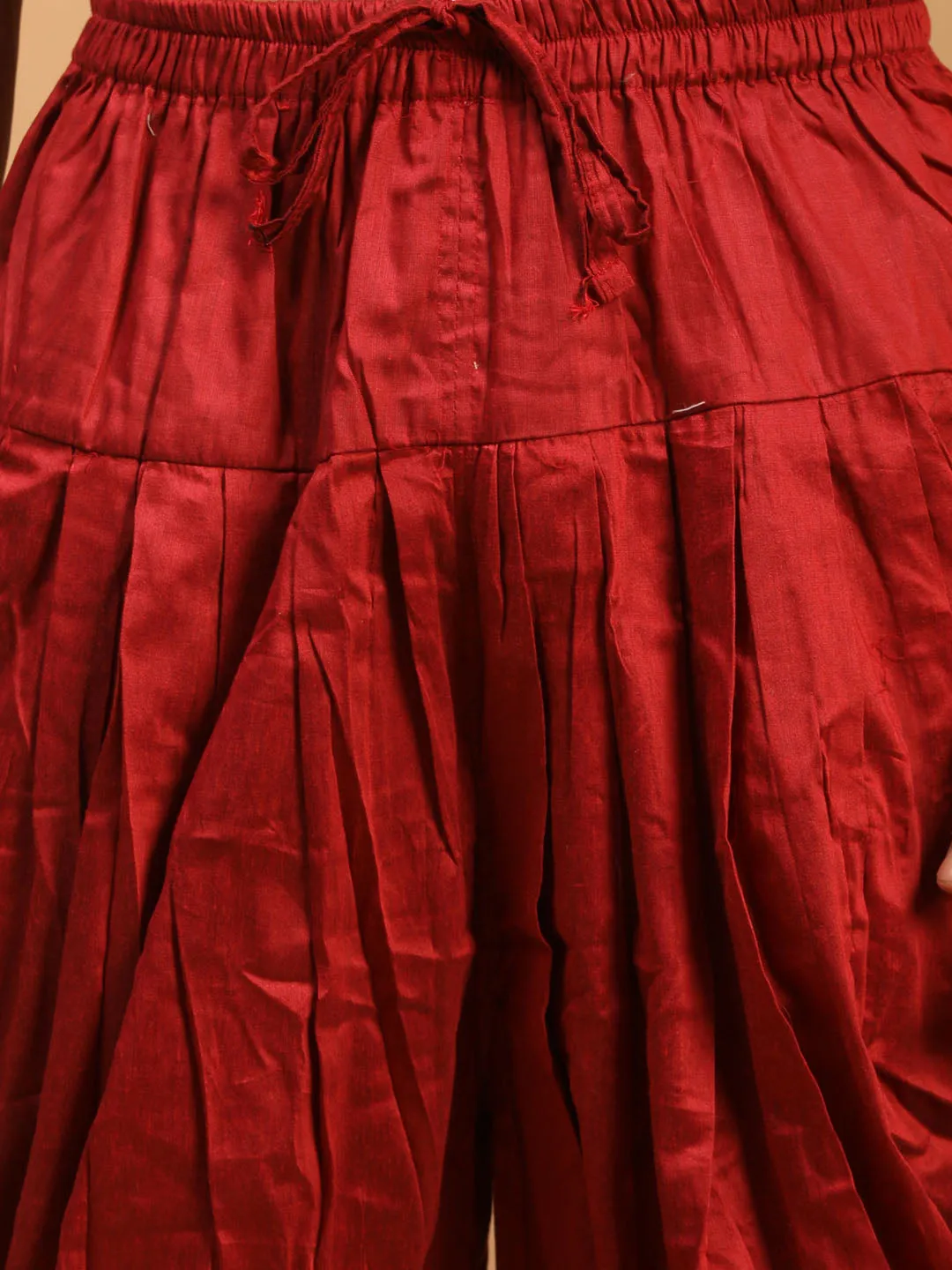 Vastramay Maroon Mirror Kurta Set