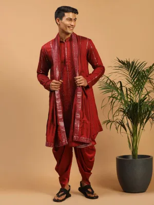Vastramay Maroon Mirror Kurta Set