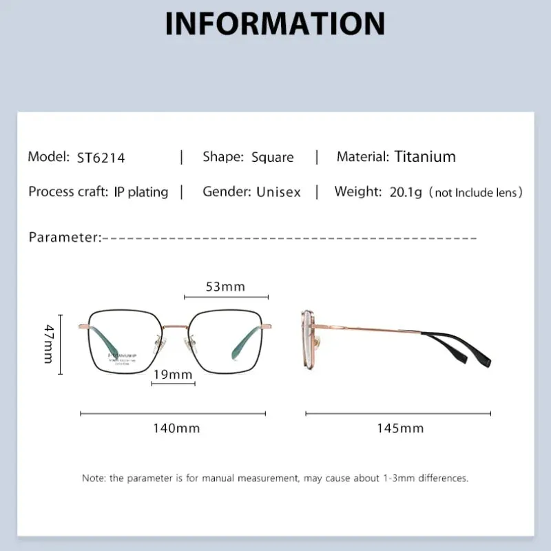Vicky Unisex Full Rim Square Titanium Reading Glasses St6214
