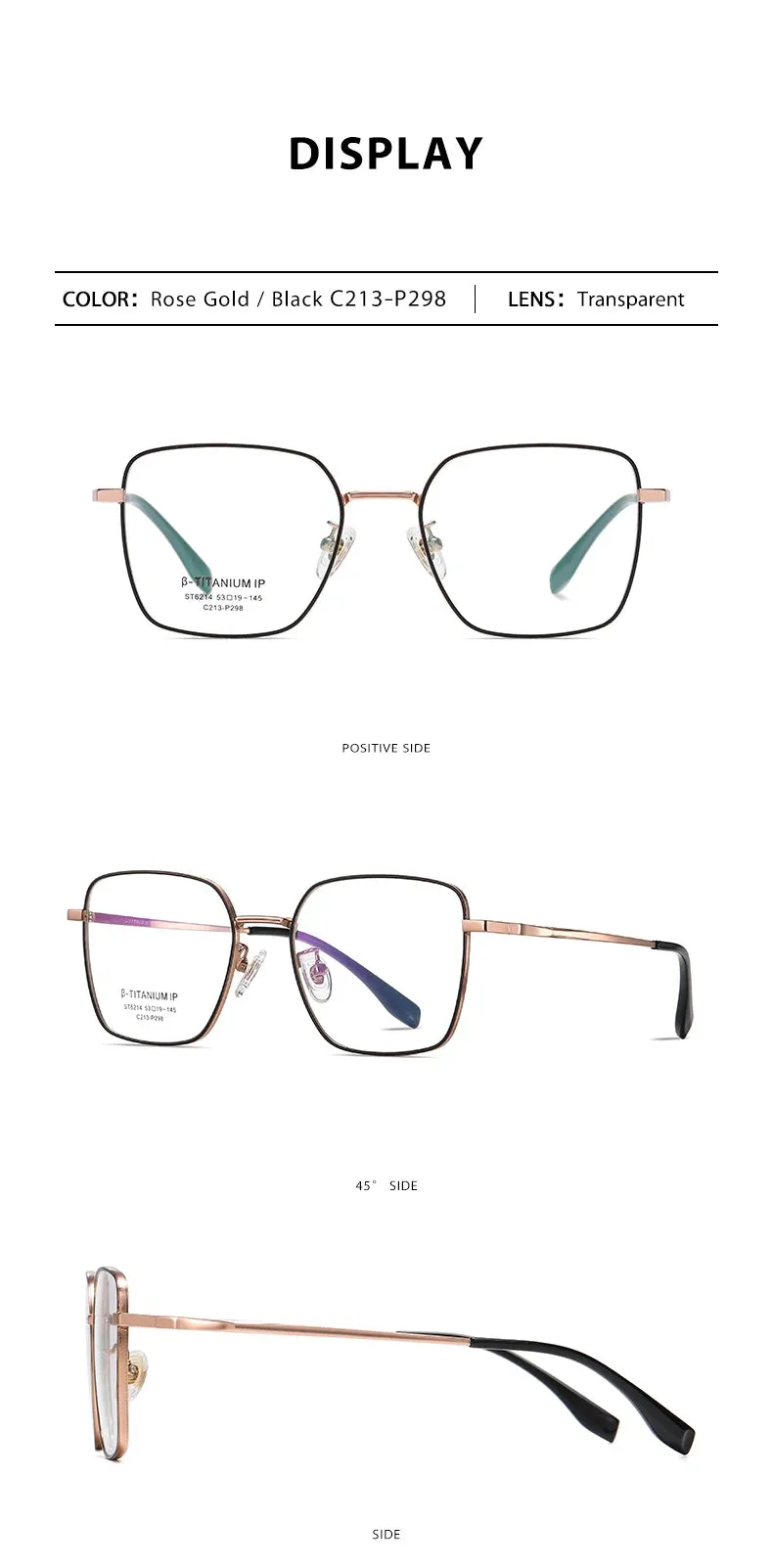 Vicky Unisex Full Rim Square Titanium Reading Glasses St6214