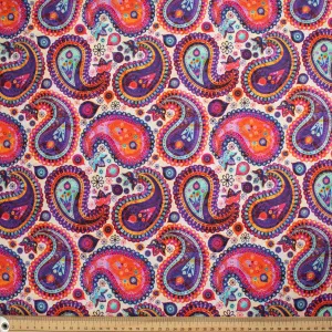 Vintage & Paisley Collection Pink & Purple Paisley Cotton Prints