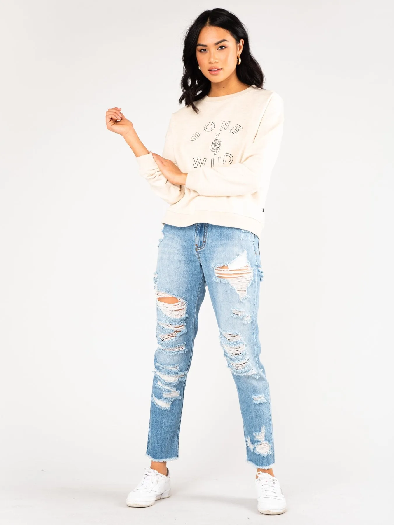 Wild Serpent Crew Neck  - Moonlight