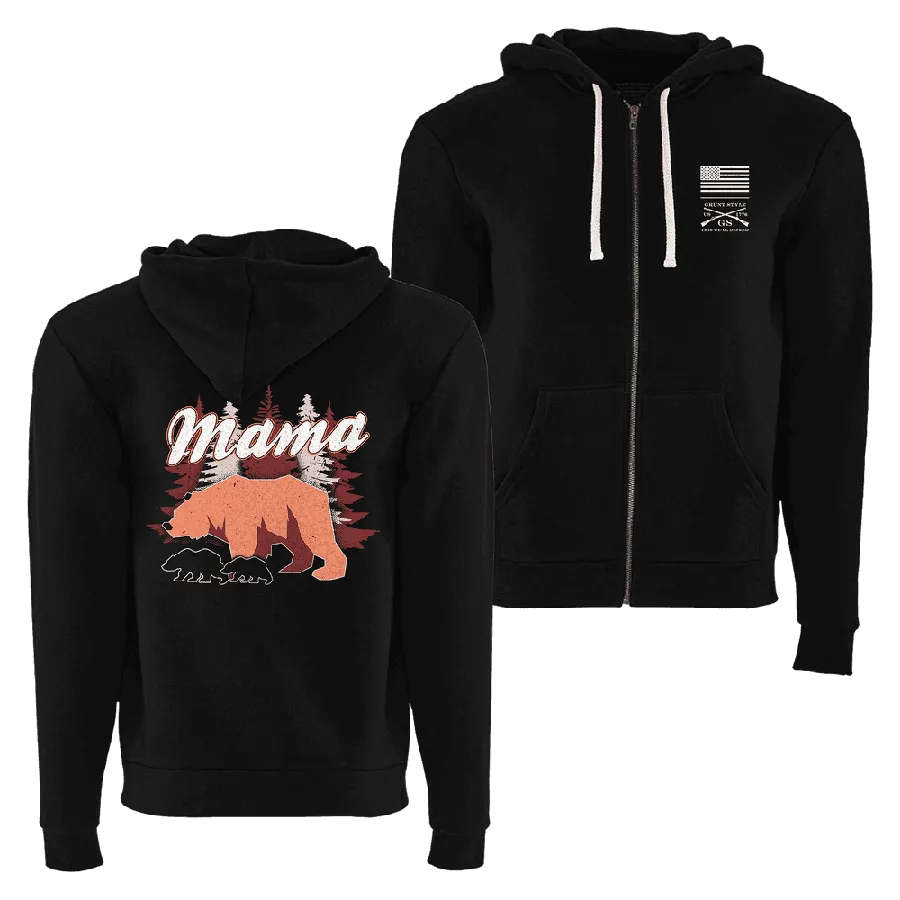 Women's Mama Bear Full-Zip Hoodie - Black